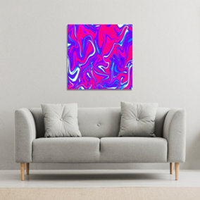 Pink & Blue Marble (Canvas Print) / 101 x 101 x 4cm