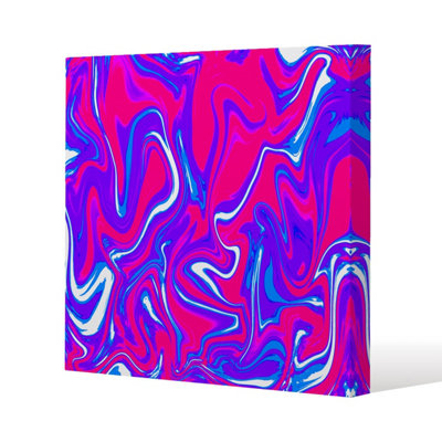 Pink & Blue Marble (Canvas Print) / 101 x 101 x 4cm