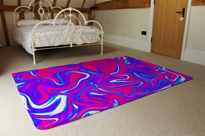 Pink & Blue Marble Special Soft Home Rug