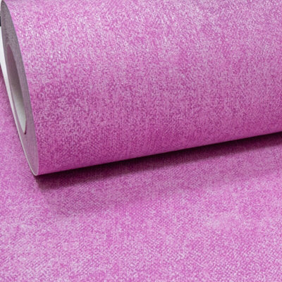 Pink Blush Plain Linen Bedroom Fabric Effect Textured Vinyl Free Match
