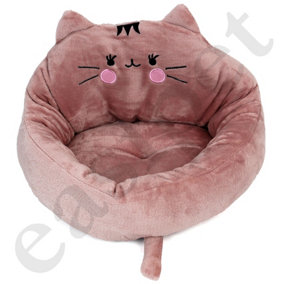 Pink Cat Kitten Bed Pet Dog Puppy Soft Comfort Cushion Nest Sleeping Mat