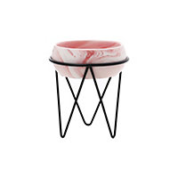 Pink Ceramic Tabletop Plant Pot with Black Metal Stand 125 x 165 mm