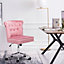 Pink Classic buttoned Back Velvet Office Chair 1089