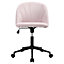 Pink Contemporary Mid Back Office Chair Velvet Upholstery Swivel Office Chair
