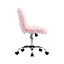 Pink Cute Faux Fur with Metal Base for Swivel Office Dressing Room Chair