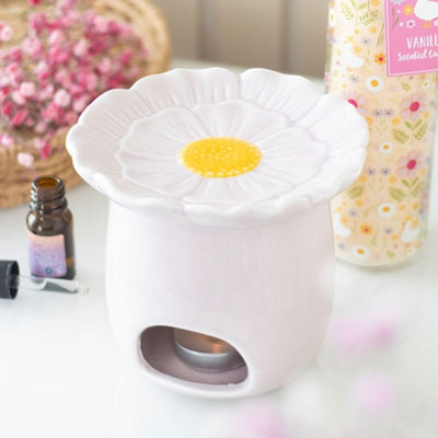 Pink Daisy Ceramic Oil Burner 14 x 14 x 12.5cm