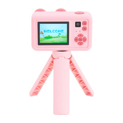 Pink Digital Kids Camera Toy with Tripod