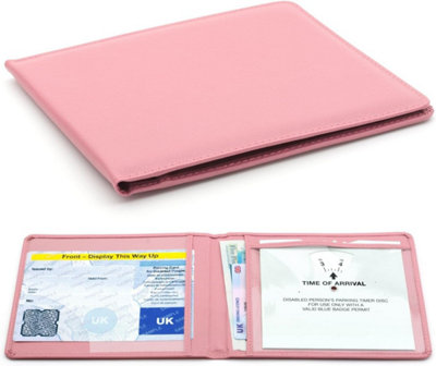 Pink Disabled Badge Holder for Car Blue Badge Parking Permit Wallet Protector