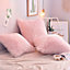 Pink Double Side Luxury Super Soft Faux Fur Decorative Plush Pillow Case 500 x 500 mm