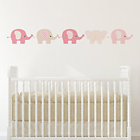 Pink Elephant Decals Wall Stickers