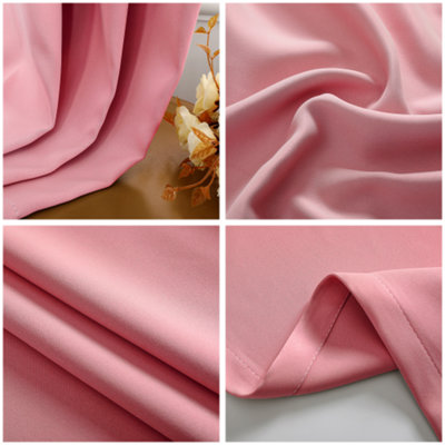 Pink Eyelet Curtains - Thermal Blackout Curtains - 46 x 54 Inch