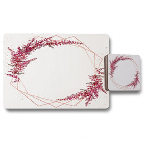 Pink Flower And Geometric Shapes (Placemat & Coaster Set) / Default Title