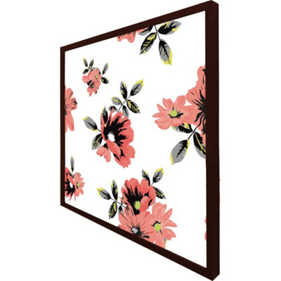 Pink flowers (Picutre Frame) / 16x16" / White