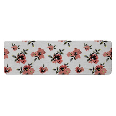 Pink Flowers Runner Special Soft Home Rug