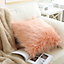 Pink Fluffy Plush Faux Fur Throw Pillow Case 450 x 450 mm