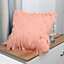 Pink Fluffy Plush Faux Fur Throw Pillow Case 450 x 450 mm