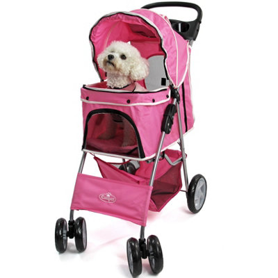 Pink dog stroller on sale