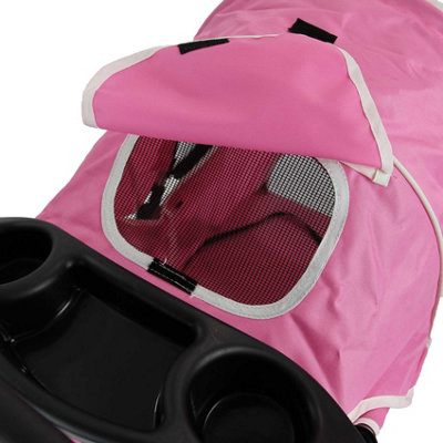 Pink Folding Pushchair Pet Stroller - 5