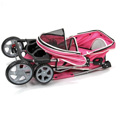 Pink Folding Pushchair Pet Stroller - 6