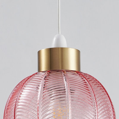 Pink Glass Easy Fit Pendant Shade, 21cm Diameter