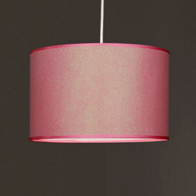 Pink Glitter Ceiling Lamp Shade Pendant Non Electric Easy Fit Option