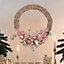 Pink Glitter Half Moon Spring Summer All Year Front Door Decoration Wreath 33cm