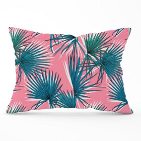 Pink Green Fan Palms Cushions 33cm x 48cm