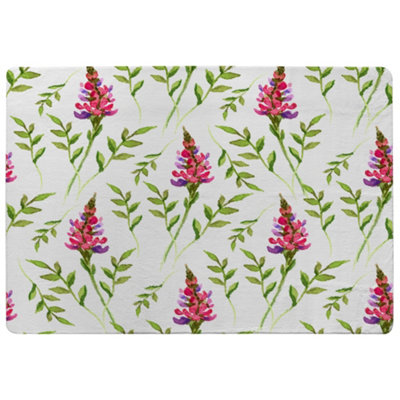 Pink & Green Leaves Special Soft Home Rug