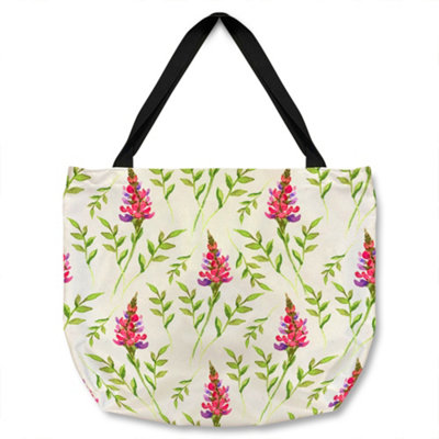 Pink Green Leaves Tote bat Designer Style