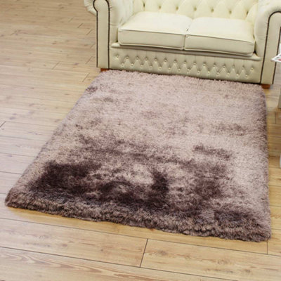 Pink Handmade , Luxurious , Modern , Plain , Shaggy , Sparkle Easy to Clean Rug for Living Room, Bedroom - 120cm X 170cm