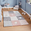 Pink Kids Modern Easy to Clean Graphics Pictorial Rug For Dining Room-80cm X 150cm