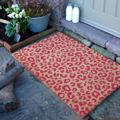 Pink Leopard Print Doormat (90 x 60cm)