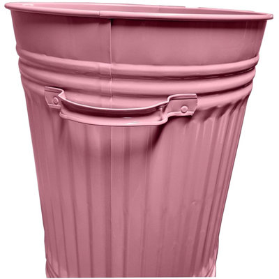 Pink Metal Bin Retro Dustbin Waste Rubbish Bin Rubbish Waste Animal ...