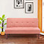 Pink Modern Fabric Padded Convertible Baby Sofa Bed,122 W x 74 D x 71 cm H