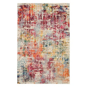 Pink/Multi Abstract Rug for Livingroom, Dining room,  Hallway Polypropylene - 119cm X 180cm (3ft. 10in. X 5ft. 10in.)