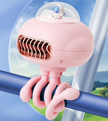 Pink Octopus Portable Desktop Fan Outdoor Mute Creative Fan