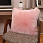 Pink One Side Super Soft Luxury Faux Fur Decorative Plush Pillow Case 500 x 500 mm