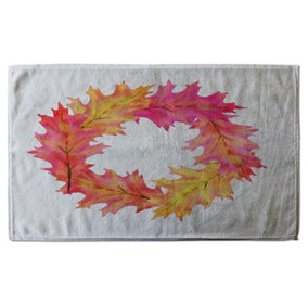 Pink & Orange Autumn Reath (Bath Towel) / Default Title