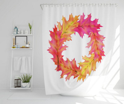 Pink & Orange Autumn Reath (Shower Curtain) / Default Title Price Comparisons | Compare The Build