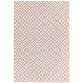 Pink Outdoor Rug, Geometric Stain-Resistant Rug For Patio Decks Balcony, 4mm Modern Outdoor Area Rug-120cm X 170cm
