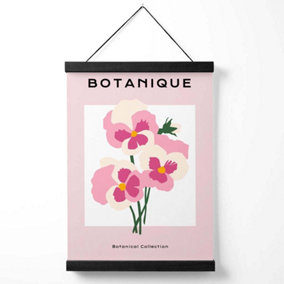 Pink Pansies Flower Market Boho Medium Poster with Black Hanger