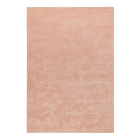 Pink Plain Rug, Viscose Wool Rug, Easy to Clean Rug, Handmade Modern Rug for Living Room, & Dining Room-120cm X 170cm