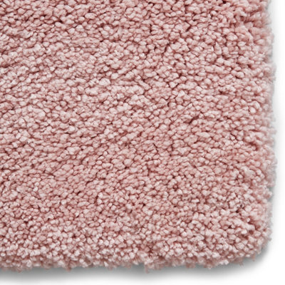 Pink Plain Shaggy Modern Easy to Clean Rug for Living Room Bedroom and ...