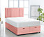 Pink Plush Foot Lift Ottoman Bed With Memory Spring Mattress And Vertical Headboard 2FT6 Small Single