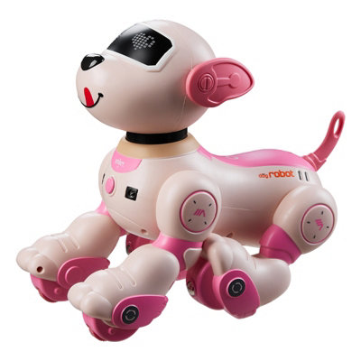 Pink Programmable Remote Control Robot Dog Toy Interactive Kids Toy