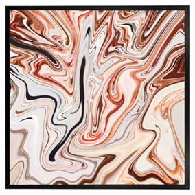 Pink rippled marble (Picutre Frame) / 12x12" / Black