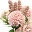 Pink Romantic Artificial Bouquet Faux Silk Flower for Home Wedding Decoration