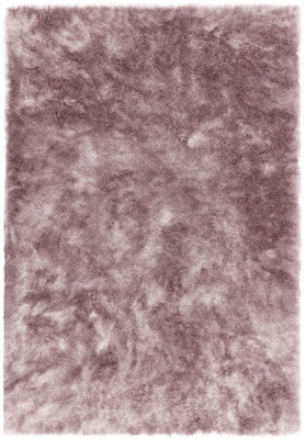 Pink Shaggy Plain Modern Handmade Rug for Living Room and Bedroom-200cm ...