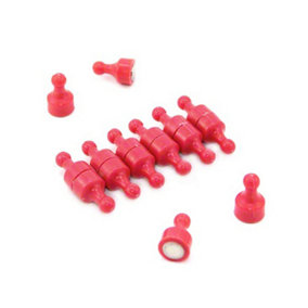 Pink Skittle Magnet for Fridge, Office, Whiteboard, Noticeboard, Filing Cabinet - 12mm dia x 21mm tall - Pack of 12