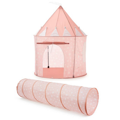 Pink Starry Kid's Play Tent And Tunnel Adventure Play Equipment